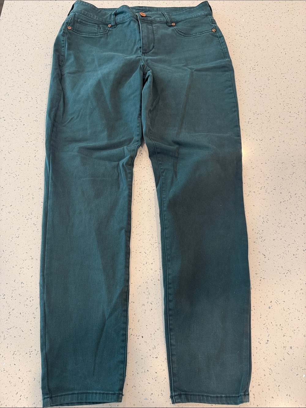 Maurice’s dark teal skinny jean